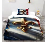 SHOVERKD Hexagone Drapeau français Ensemble De Lit Single(135x200cm) Imprimé 3D pour Garçons Et Filles en Microfibre Respirant avec Fermeture Éclair Literie Confort