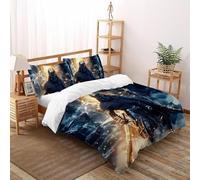 SHOVERKD La Flamme Le Chevalier Ensemble De Lit King（220x240cm） Imprimé 3D Le Mythe Fantasmes pour Enfants Et Adolescents en Microfibre Respirant avec Fermeture Éclair Literie Doux