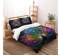 SHOVERKD Majestueux Aube Éclat Housse De Couette Double（200x200cm） Impression 3D WildVie Forêt Terre pour Famille en Microfibre Respirant avec Fermeture Éclair Literie Confort
