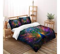 SHOVERKD Majestueux Aube Éclat Housse De Couette Super King（260x220cm） Impression 3D WildVie Forêt Terre pour Enfants Et Adolescents en Microfibre Respirant avec Fermeture Éclair Literie Confort