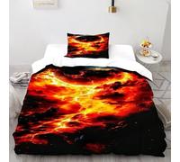 SHOVERKD Montagnes éclipse Housse De Couette 2 Pieces 3D Motif Thèmes Gothiques Ensemble De Literie Microfibre pour Adulte Et Enfant avec Taies d'oreiller Single（135x200cm）