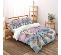 SHOVERKD Moon Attrape-rêves Housse De Couette 3 Pièces Parure De Couette Aesthetic Craft Moon Couvre-Lit Microfibre pour Adulte Et Enfant avec Taies d'oreiller Double（200x200cm）