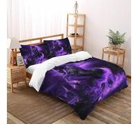 SHOVERKD Mystique Cauchemar Stallion Housse De Couette Double(200x200cm) Imprimé 3D Faune Terre Animaux pour Enfants Et Adolescents en Microfibre Respirant avec Fermeture Éclair Literie Doux