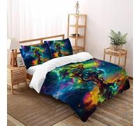 SHOVERKD Néon Lueur Arbre Symphonie Ensemble De Lit Double(200x200cm) Imprimé 3D Sauvage Plante pour Famille en Microfibre Respirant avec Fermeture Éclair Literie Doux