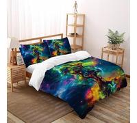 SHOVERKD Néon Lueur Arbre Symphonie Ensemble De Lit King(220x240cm) Imprimé 3D Sauvage Plante pour Enfants Et Adolescents en Microfibre Respirant avec Fermeture Éclair Literie Doux