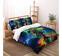 SHOVERKD Néon Lueur Arbre Symphonie Housse De Couette Super King(260x220cm) Impression 3D Sauvage Plante pour Famille en Microfibre Respirant avec Fermeture Éclair Literie Confort