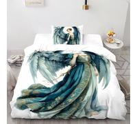 SHOVERKD Paisible Muse Ange Parure De Lit Single(135x200cm) Imprimé 3D Fée Tale Fantaisie pour Famille en Microfibre Respirant avec Fermeture Éclair Literie Doux