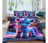 SHOVERKD Phoenix Feu Glace Housse De Couette 3 Pièces Parure De Couette Animal Theme Faune Sauvage Couvre-Lit Microfibre pour Adulte Et Enfant avec Taies d'oreiller King（220x240cm）