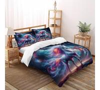 SHOVERKD Planète de Lave Housse De Couette 3 Pièces Animal Theme Faune Sauvage Linge De Lit Microfibre pour Adulte Et Enfant avec Fermeture Éclair Et Taies d'oreiller Double(200x200cm)
