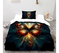 SHOVERKD Prisme Papillon Explosion Ensemble De Lit Single（135x200cm） Imprimé 3D WildVie Forêt Terre pour Enfants Et Adolescents en Microfibre Respirant avec Fermeture Éclair Literie Doux