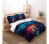 SHOVERKD Réseau Échecs Révolution Ensemble De Lit Double（200x200cm） Impression 3D pour Garçons Et Filles en Microfibre Respirant avec Fermeture Éclair Literie Doux