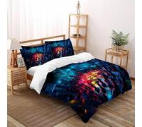 SHOVERKD Réseau Échecs Révolution Housse De Couette Super King（260x220cm） Imprimé 3D pour Enfants Et Adolescents en Microfibre Respirant avec Fermeture Éclair Literie Confort