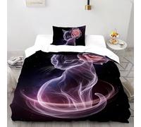 SHOVERKD Rose Éthéré Château Parure De Lit Single(135x200cm) Impression 3D Mignon Animal pour Famille en Microfibre Respirant avec Fermeture Éclair Literie Confort