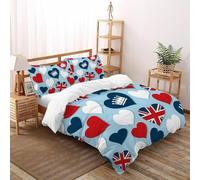 SHOVERKD Royal Cœur Harmonie Parure De Lit Super King（260x220cm） Impression 3D pour Garçons Et Filles en Microfibre Respirant avec Fermeture Éclair Literie Doux