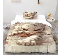 SHOVERKD Tigre Blanc Cloche Housse De Couette 2 Pièces Thèmes Animaux Faune Sauvage 3D Imprimé De Linge De Lit Microfibre Adulte avec Fermeture Éclair E Taies d'oreiller Single（135x200cm）