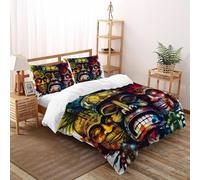 SHOVERKD Totem Triple Masque Ensemble De Lit Super King(260x220cm) Imprimé 3D pour Enfants Et Adolescents en Microfibre Respirant avec Fermeture Éclair Literie Confort