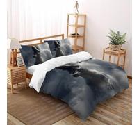 SHOVERKD Tyrannosaure Nuage Règne Ensemble De Lit Super King（260x220cm） Imprimé 3D WildVie Let Terre pour Garçons Et Filles en Microfibre Respirant avec Fermeture Éclair Literie Doux