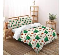 SHOVERKD Vintage Noël Collection Parure De Lit Super King(260x220cm) Impression 3D Fête Célébration pour Garçons Et Filles en Microfibre Respirant avec Fermeture Éclair Literie Confort