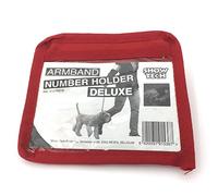 Show Tech Deluxe Show Bracelet numéroté pour chien Rouge uni 9 x 12,5 cm