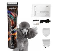 Show Tech Experto Tondeuse sans fil pour chien - Ultra silencieuse - Moteur rotatif puissant pour poils épais - 5 réglages de vitesse - Kit de toilettage pour chien