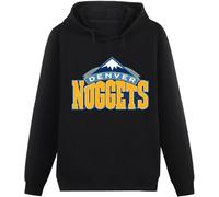 Show Time Denver Logo Nuggets Mens Hoody Hoodie Hooded Sweatshirt Black Size XXL
