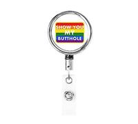 Show You My Butthole Porte-badge rétractable Reel Clip Id Card Holder forNurse Student Office Worker