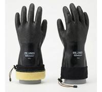 SHOWA 282-02 Gants de Travail imperméables et Respirants avec Manchette allongée, Noir, Taille L
