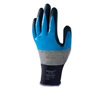 SHOWA 376R, Enduction de Mousse de nitrile, Nitrile, Grip polyvalent, Gris foncé/gris/bleu/Noir, 9/XL