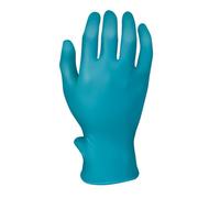 SHOWA 7503PF Gant Jetable en Nitrile, Sans Poudre, Sans Latex, avec Languette SafeDoff pour un Retrait Plus Sûr et une Meilleure Adhérence sur Sol Mouillé, 10 Gants, Taille X-Large