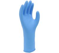 SHOWA 7585PF, Nitrile - Polyvalent, Non poudré, Approuvé pour les aliments, Gants à usage unique, Bleu, Boîte de 500 gants, Taille Medium