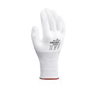 SHOWA DURACoil 546W, Mechanical and Industrial Protective Gloves, Polyurethane Palm Coating, Cut level C, White, 1 Pair, Size Large