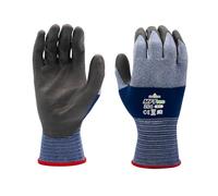 SHOWA MFT PRO 264, Mechanical and Industrial Protective Gloves, Polyurethane Palm Coating, Ultra-lightweight, Breathable, Blue, 12 Pairs, Size Large