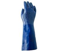 SHOWA Nitrile-coated Gant, coton Interlock Liner, résistant aux produits chimiques, L, bleu marine, 12