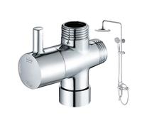 Shower Arm Splitter Valve - 3 Way Diverter for Shower Head, Brass Faucet Connector, 1/2 Inch Sink Adapter, Smooth Flow Switching, Plumbing Hardware for Bathroom, Kitchen and Laundry, 6x7cm