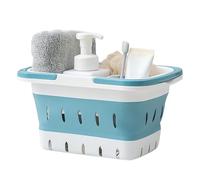 Shower Basket - 11.02 inches Foldable Toiletries Holder for Easy Transport, Portable Organizer with Handle and Compartments, Bathroom Storage for Gym, Home, Dorm, College, RV, & Camping