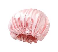 Shower Cap for Women - Large Double-Layer Imitation Silk Sleeping, Home Wide-Brimmed Headscarf/Shower Cap 2 Layer Waterproof Elastic Shower Bonnet, reusable Hair Protector for Long Braids Spa Home
