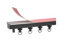 Shower Curtain Track Living Room Aluminium Alloy Curtain Track Self Adhesive Easy Install, Silent Sliding Curtain Rail with Rollers and Hooks, Room Divider Curtain Rod for Privacy ( Size : 5m/16.4ft )