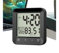 Shower Digital Timer, Waterproof Wall Mount, Temperature Display Countdown Bathroom Wall Clock, Multifunctional Timer for Home Adults Spa Exercise Cooking Video, Games Meetings Homework Bedroom