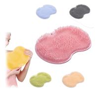 Shower Foot and Back Scrubber Massage Pad, 2025 Upgrade Shower Foot Scrubber Mat, Foot Cleaner for Shower, Bath Massage Mat with Non-Slip Suction Cups (Pink)