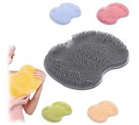Shower Foot and Back Scrubber Massage Pad, 2025 Upgrade Shower Foot Scrubber Mat, Foot Cleaner for Shower, Bath Massage Mat with Non-Slip Suction Cups (Gray)