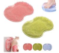 Shower Foot and Back Scrubber Massage Pad, Shower Wall Mounted Back Scrubber Massage Pad with Non-Slip Suction Cups,Soothes Tired Achy Feet and Scrubs Feet Clean, for Men/Women (2C)
