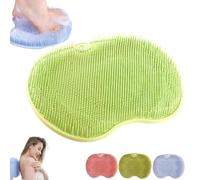 Shower Foot and Back Scrubber Massage Pad, Shower Wall Mounted Back Scrubber Massage Pad with Non-Slip Suction Cups,Soothes Tired Achy Feet and Scrubs Feet Clean, for Men/Women (Green)