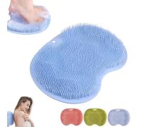 Shower Foot and Back Scrubber Massage Pad, Shower Wall Mounted Back Scrubber Massage Pad with Non-Slip Suction Cups,Soothes Tired Achy Feet and Scrubs Feet Clean, for Men/Women (Blue)
