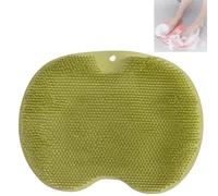 Shower Foot & Back Scrubber Massage Pad, Silicone Shower Foot Scrubber Mat, Multi-Functional Silicone Massage Mat, with Non-Slip Suction Cups Antislip (Green)