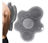 Shower Foot Scrubber, Large Size - Hands Free Silicone Brush Mat Cleans Exfoliates Massages Sans Bending Relieves Tired Feet Non Slip Suction Cups Pack