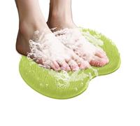 Shower Foot Scrubber Mat, Back Cleaning Pad, Non-Slip Suction Cup Base, Sided Scrubbing Texture, Indoor Outdoor Washer for Bathroom, Bathtub, Hotel, Spa, Home Use, Easy no-Bend Solution