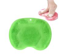 Shower Foot Scrubber Mat, Exfoliating Foot & Back Washer with Non-Slip Suction Cups, Wall-Mounted Bath Cleaning Pad for Men & Women (Gray)
