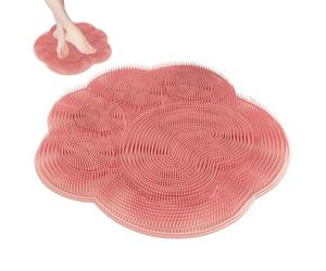 Shower Foot Scrubber Mat, Silicone Foot and Back Brush, Silicone Dead Skin Remover with Non-Slip Suction Cups, Elbow and Heel Exfoliator, Bath Scrub for Feet Care, 7.87x7.87 inches