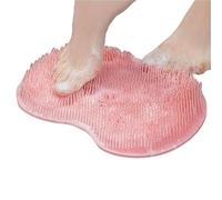 Shower Foot Scrubber Mat with Suction Cups, Silicone Foot Cleaning Pad for Bathroom, Wall Mounted Back Scrubber for Feet, Easy Drainage Design (#A)