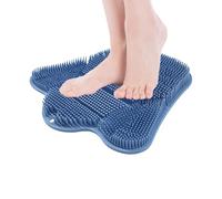 Shower Foot Scrubber, Silicone Massage Scrub Pad, 12.6x12.2x1.3 Inch, Non Slip Suction Cup Mat, Heel Dead Skin Cleaner with Bristles for Bathroom, Tub, Apartment, Body Care, Back Cleaning, Shower Room